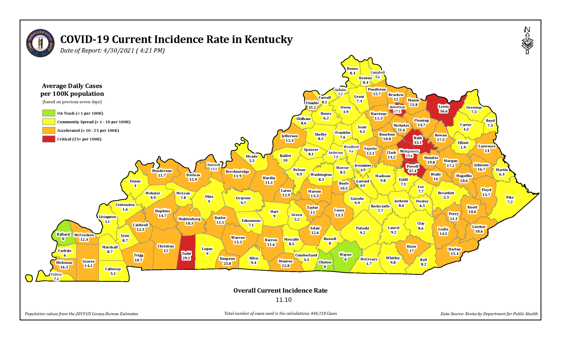 KY COVID incidence 4/30/21